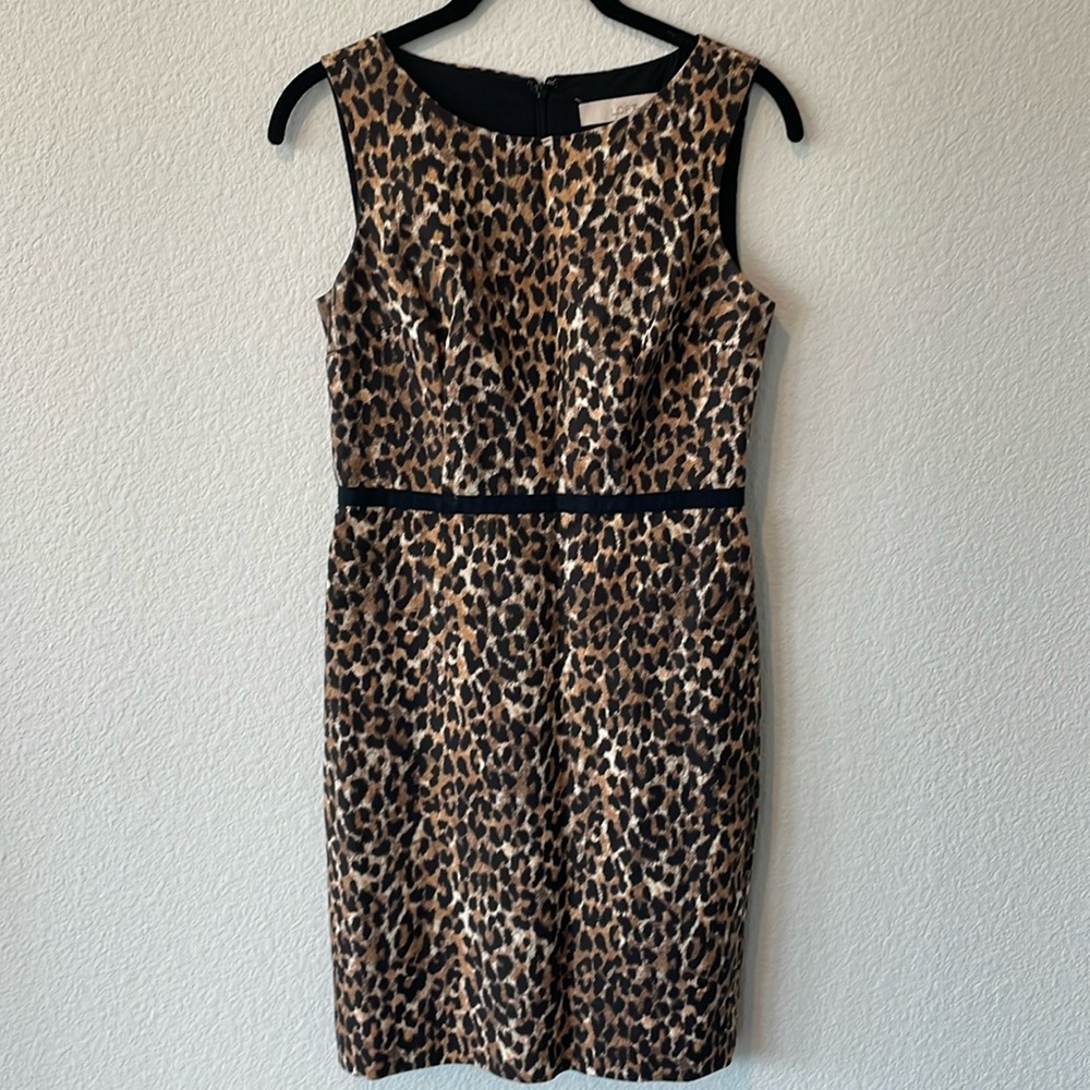 LOFT by Ann Taylor Dress Leopard Print 0P